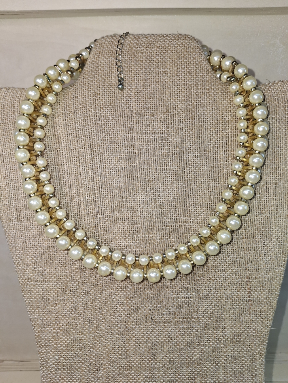 Charming Charlie's Pearl and Gold-Tone Statement Choker Necklace